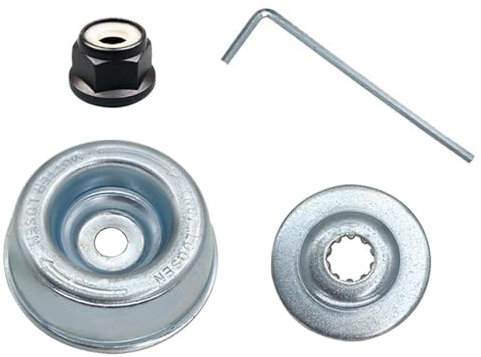 TopHomer Kit de fijación para cabezal de cortacésped, placa de conductor, tuerca, arandela de empuje, destornillador para cabezal de cortador de cepillo y desbrozadora