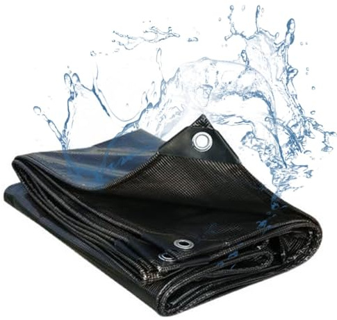 Telone trasparente impermeabile resistente – Copertura trasparente rinforzata con angoli in gomma, telo per pavimento, rivestimento in polietilene per esterni, dimensioni 3 x 3 m