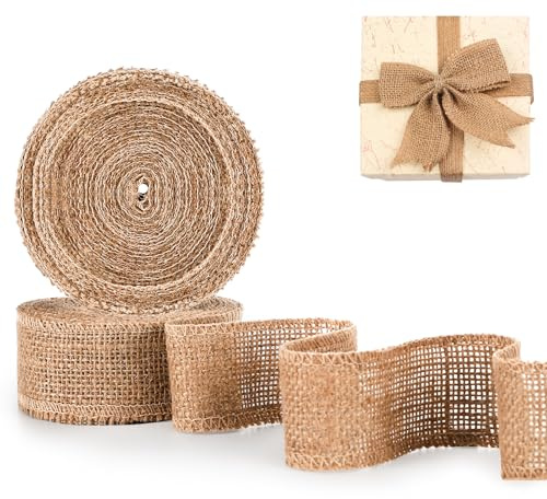 Staranry Nastro in Juta da 20m, 4cm di larghezza – Nastro Vintage in Juta Naturale, per Matrimoni, Progetti Creativi, Decorazioni, Decorazioni Natalizie, Corone Autunnali, Confezionamento Regali