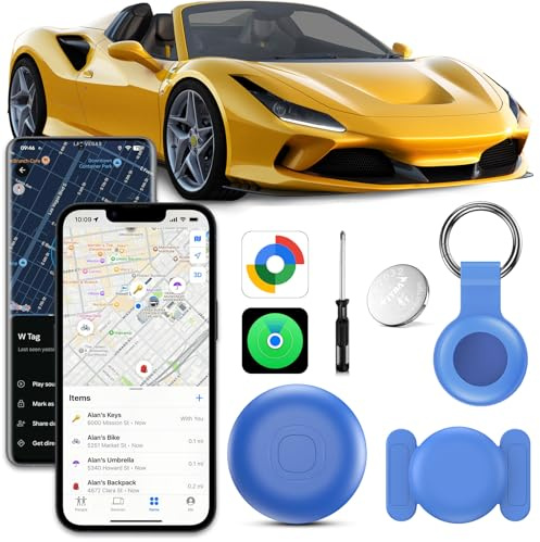 GPS Tracker per Auto, Localizzatore GPS per Auto senza Abbonamento, Compatibile con Android e iOS, IP68 Impermeabile, Magnetico Air Tracker GPS per Moto, Bici, Bagagli