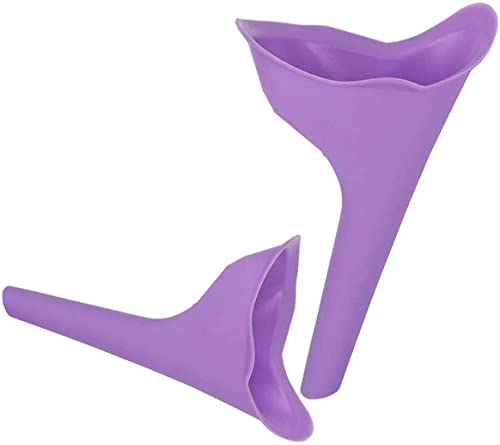 VJK Frauenurinal Urinal für Frauen für sicheres Urinieren im Stehen oder Hocken,wiederverwendbar und tragbar, ideal für unterwegs wie Camping, Reisen, Wandern,Bergsteigen (Lila 2 Stück)