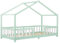 [en.casa] Kinderbett Treviolo Hausbett 90 x 200 cm Holzbett für Kinder mit Rausfallschutz Bettgestell mit Lattenrost Kiefernholz Mintgrün/Weiß