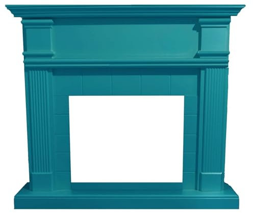 Mpc Cornice Camino Caldera Turchese Blu Turchese Cornice Caminetti Caldera Blu Turchese Per Inserto Elettrico Caminetto Vulcano o Bruciatore Esistente Design Classico Senza Tempo In Legno Mdf