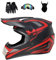 Senhill Casco da motocross Casco DOT Casco ATV Offroad Casco Dirt Bike per giovani unisex Casco da moto con Guanti Occhiali Maschera (Rosso, L)
