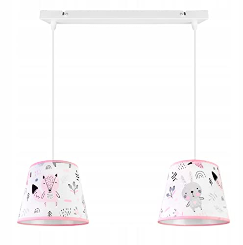 Light-Home Hängelampe - Deckenlampe aus Metall mit Stoff-Lampenschirm - Pendelleuchte