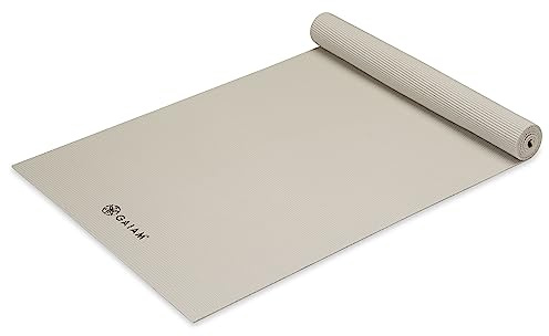 Gaiam Yoga Mat Premium Solid Color Non Slip Exercise & Fitness Mat for All Types of Yoga, Pilates & Floor Workouts, Dovetail, 5mm