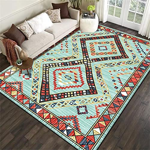 AU-OZNER Vintage-teppiche Hellblauer Teppich, Anti statischer Boden, rutsch Fester Teppich für Haus dekorationteppiche fürs kinderzimmer,Hellblau,180x250cm