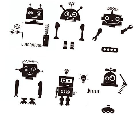 Garneck 6St Schwarz Aufkleber Lotusblumen-Lampenschirm Lichtschalter Wandkunst puppenschuhe high heel weißer Aquariensand Kommode Schlafzimmer Roboter die Glühbirne Schaltkasten