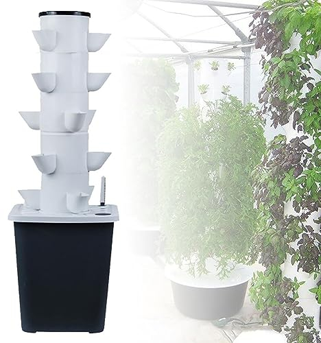 Système de culture de tour hydroponique, système de culture hydroponique d'intérieur 15/20/25/30 trous avec pompe hydratante, adaptateur, kit de culture aéroponique, sites de tour de culture verticale