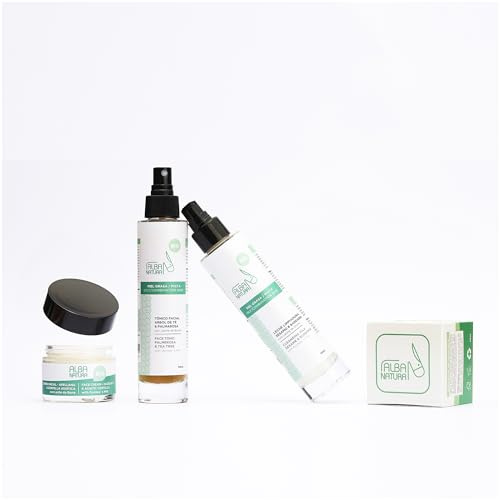 Pack de Cuidado Facial Diario Piel Grasa y Mixta - Contiene Leche Limpiadora, Tónica Facial y Crema Facial - Hidratación y Limpieza - ALBA NATURA