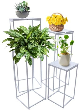 SICHENSH 4 stycken blomstativ i metall, blomställ, pelare vas, spumt bröllopsfest, dekoration, blomstativ bröllopsbordsdekoration, vit bröllopsvas pelare | EU-stav