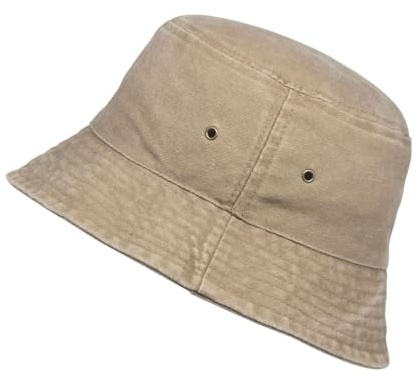 YAMEIZE Cappello da Pescatore Cotone Washed Vintage - per Donne Uomo Protezione UV400 Viaggio Sun Hat Cappello da Pescatore Classico per la Pesca all'aperto
