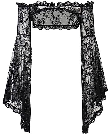 YINGWIN Goth Long Sleeves Smock Vintage Black Lace One Shoulder Grudge Aesthetic Overall Y2K Luxury Coquette Party Sexy Crop Top