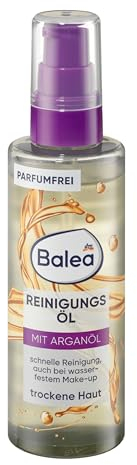 Balea Reinigungsöl Arganöl, 100 ml - Parfümfrei, Ohne Alkohol, Vegan, Ideal für Trockene Haut, Entfernt Wasserfestes Make-up, Ohne Mikroplastik