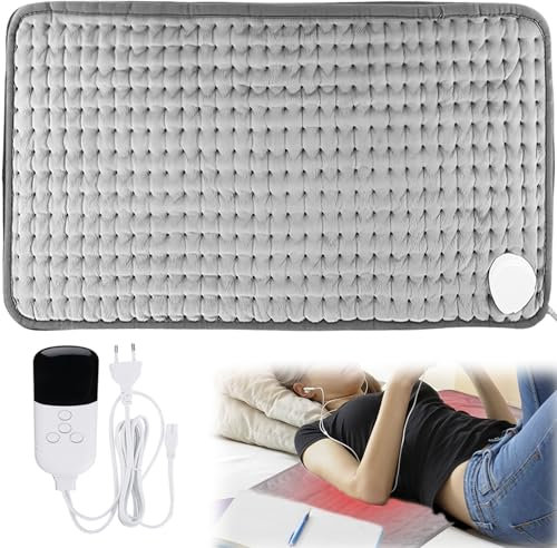 72 X 40 cm Heizkissen, Wärmekissen Elektrisch Heizkissen mit Abschaltautomatik, 6 Temperaturstufen & 4 Timer Heating Pad, 60W Weiche Heizkissen Rücken für Schulter Nacken Schulter Bauch Unisex