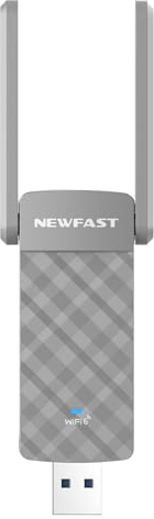 NEWFAST 1 800 Mbps WiFi 6 USB WLAN-minne för PC, dubbla band (5 GHz/2,4 GHz) trådlös WLAN-adapter, USB 3.0, WPA3, MU-MIMO, OFDMA, låg latens, WLAN antenn PC, trådlös dongel, WiFi-adapter endast för