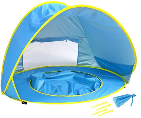 Tält strandskydd - UV -skyddsskugga tält för barn | Portabelt baby strandtält med bärväska, pop -up solskugga för utomhusbruk, minipooltak för rese camping park trädgård trädgård bakgård