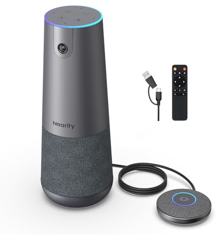 Nearity 120 Max – Caméra de visioconférence 4K avec microphone et haut-parleur intégrés, système de conférence 8MP, zoom 5×, cadrage automatique IA,4 micros avec réduction de bruit, portée vocale 13 m