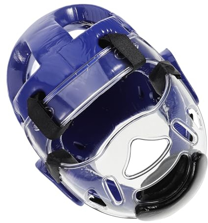 NULYLU Casco da Combattimento per Taekwondo con Maschera Trasparente, Attrezzatura da Sparring Regolabile, Copricapo Sportivo Leggero con Ventilazione Traspirante per Allenamento