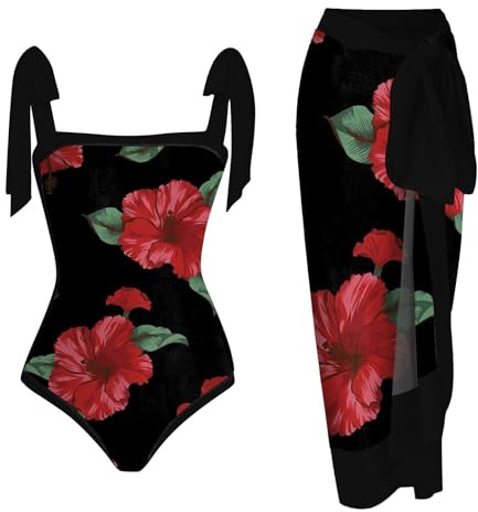 Traje de baño de 1 pieza para mujer + 1 pieza, traje de baño de dos piezas con estampado, bikini monokini, traje de baño de 2 piezas, conjunto tankini de dos piezas
