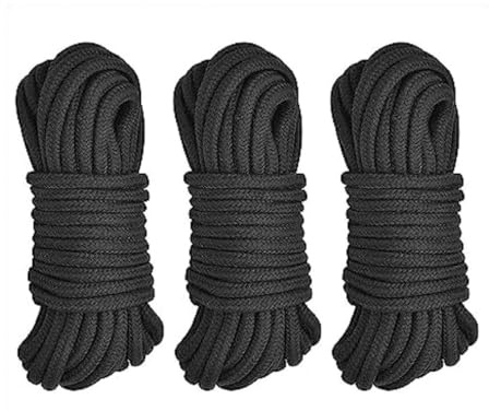 Set of 3 Black 10-Metre Cotton Ropes, an Original Set Designed for Couples – Q