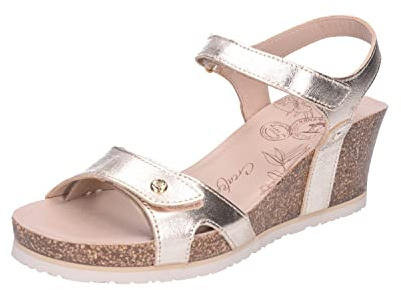 Panama Jack Sandalo da donna Julia Shine Wedge, Oro B003, 40 EU