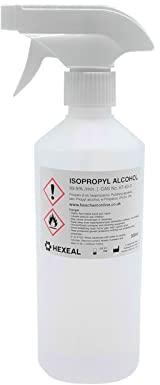 Hexeal Isopropyl Alcohol 500ml – 500ml Spray of 99.9% IPA Disinfectant & Sanitiser – Removes Grime on Phones & Electronics – Degreaser, Cleaning Fluid & Solvent for Paint Thinning
