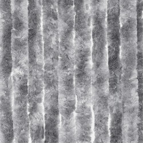 Moritz Cortina de felpa, 100 x 200 cm, color gris, protección contra moscas, protección contra insectos, para camping, caravanas