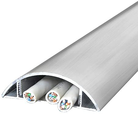 SRNSAEB Bodenabdeckungen Türöffnungs-Bodenkabelabdeckungen for Kabel, Aluminium-Kabelkanäle, 1 M Lange Kabelverstecke, Bodenkabelschutz, Kann 3 Kabel Verstauen