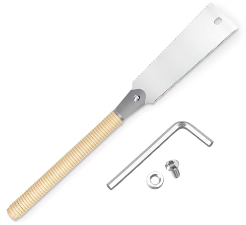 BRISKORE Sierra japonesa Ryoba, sierra de tacos japonesa, sierra de madera 9/18 TPI, sierra de mano extraíble, 240 mm, de acero al carbono SK5, sierra japonesa Ryoba, sierra japonesa para herramientas