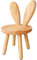 Yier Mei Massivholz-Ständerhocker, individuelle Hasenohren-Form, Rückenlehne, kleiner Kinderstuhl, runde Holz-Kindermöbel zum Essen, Lesen und Spielen (Holzfarbe)