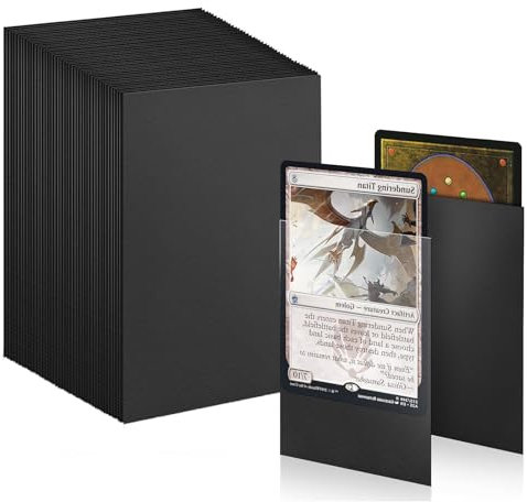 100 Pcs Standard Soft Card Sleeves, 66 x 91mm Clear Frosted Trading Card Sleeves, Standard Card Sleeves for Trading Card, Magic, MTG, Sports Cards, Game Cards (Black)