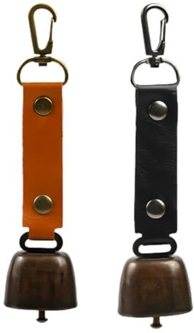EIHI 2pcs Vintage Campanaccio Mucca Escursionismo Campana Campana Dell'Orso Escursione Campane Campanelli Per Animali Domestici Per Escursioni All'Aperto,Collane Di Animali