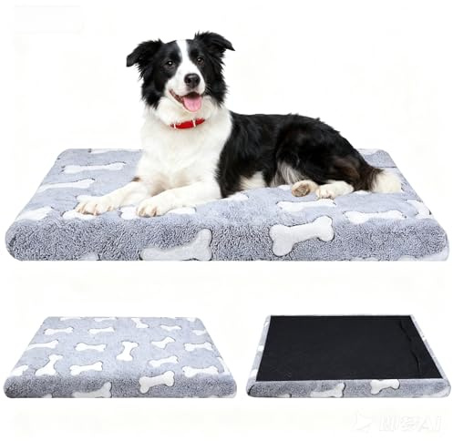 Qoosea Camas Perro Mediana, Colchoneta Perro de Desenfundable, Colchón para Mascotas Almohadilla de Esponja de Alta Densidad Lavable, Alfombra De Cama Cojin Perro con Fondo Antideslizante-50 * 75CM