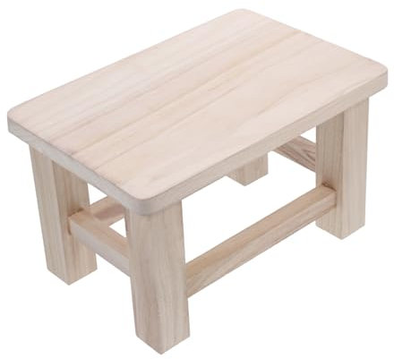 TOPBATHY Solid Wood Bench Stools Small Stool Plant Outdoor Wood Low Change Shoe Step for Adults Small Step Short Beige Wooden