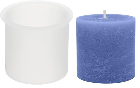 PATIKIL Moule en Silicone De 3.7 Pouces pour La Fabrication De Bougies, en Silicone Cylindriques pour Le Moulage D'Ébauches en Résine Époxy, Blanc