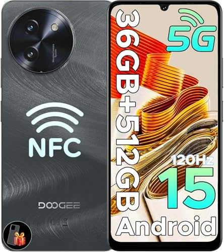 DOOGEE Note 59PRO+ Teléfono Móvil Libres Android 15, 36GB RAM+512GB ROM 2TB Ampliable, 5G Smartphone 6,75 HD+120Hz, Octa Core Móviles 6250mAh 50MP +8MP Cámara Widevine L1, OTG/GPS/Face ID/Huella/NFC