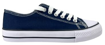 MODELISA - Zapatillas Deportivas De Lona Estilo Casual Mujer (Navy, Sistema Tallas Calzado EU, Adulto, Mujer, Números, Mediano, 37)