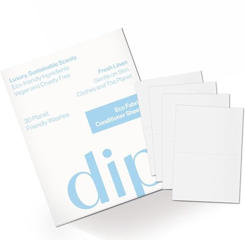 Eco-Friendly Fabric Conditioner Sheets | Plant-Based, Plastic-Free & Zero Waste | Softens & Reduces Static | 30 Sheets