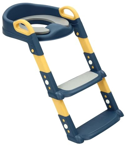 Sedile WC per bambini con scale, regolabile in altezza, pieghevole, per bambini dai 2 ai 7 anni