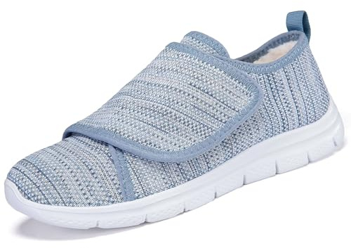 CHDDHX Zapatos Diabéticos para Mujer Ancho Ortopédicos Ajustables Pantuflas Comodos Zapatillas Fascitis Plantar