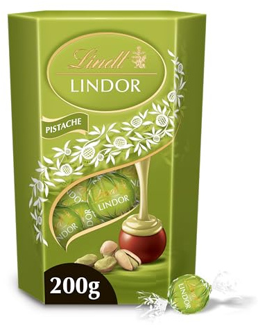 Lindt - Cornet LINDOR - Chocolat à la pistache - Cœur Fondant, 200g