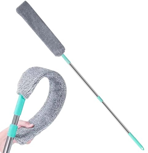 Böjbar Mikrofiber Dammvippa, Utdragbar Mopp Med Långt Skaft, Under Soffa Rengöringsverktyg Dammstav, För Golvspringor Soffa Säng Kylskåp Tak Lägenhet Kontor Student