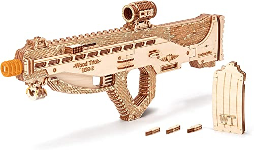 Wood Trick Assault Gun Holzmodellbausatz für Erwachsene und Jugendliche zum Bauen - Gewehrpistolen für Kinder - 3D Holzpuzzle mechanisches Modell