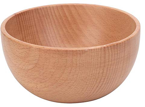 Scodella in legno, forma rotonda fatta a mano Utensili per la ciotola da pranzo in legno Contenitore per alimenti Stoviglie Accessori da cucina per zuppa di insalata Frutta di riso(12 * 6cm)