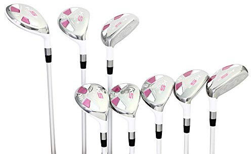 Majek White Pearl Petite Senior Ladies Golf Hybrids Irons Set New Senior Petite Women Best All True Hybrid Ultra Light Weight Forgiving Package Includes 4 5 6 7 8 9 PW SW All Lady Flex Utility Clubs