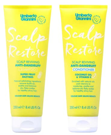 Umberto Giannini Scalp Restore Shampoo & Conditioner Duo, Vegan & Cruelty Free Scalp Reviving Anti-Dandruff Bundle, 2 Pack
