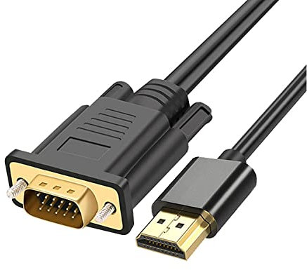Multibao HDMI to VGA Cable, 1080P Gold plated Built-in IC Chip HDMI Male to VGA Male Adapter for PC HDTV Monitor 2M