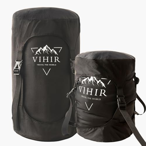Vihir Bolsa de compresión 10L/14L/20L, ¡un 45% más de Espacio de Almacenamiento! Bolsa de Almacenamiento Impermeable y Ultraligera para Saco de Dormir, Bolsa de compresión Que Ahorra Espacio para ACA