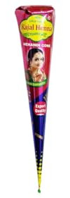 AARNAV Fresh Dark Brown Kajal Henna Cones for Natural Temporary Tattoos Kajal Mehndi Cone for Temporary Tattoos and Body Art (Pack of 1)